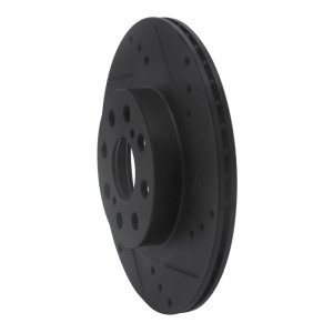 Toyota MR2 Spyder Brake Rotor (1) - Rear Right - R1 Concepts - Drilled & Slotted - Black - `00-`05